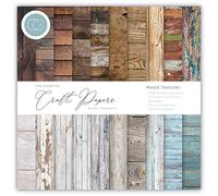 Craft Consortium Ltd Papier cartonné Texte 15 cm, 20 motifs en bois, taille unique