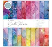 Craft Consortium - The Essential Craft Papers - 15,2 x 15,2 cm - Gouttes d'encre - Couleurs vives