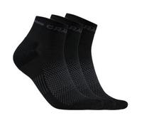 Craft Sportswear Chaussettes de running Core Dry Mid – Pack de 3, Noir Taille 43-45