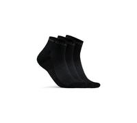Craft Chaussettes Core Dry Mid Pack de 3 Running Unisexe Noir Taille 40-42