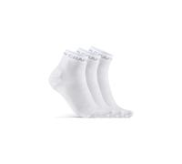 Craft Core Dry Mid Chaussettes De Running Pack De 3-Blanc, Taille S