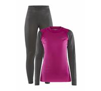 Craft Core Warm Long Sleeve Base Layer Set Gris,Rose L Femme