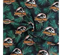 Craft Cotton Company Tissu 100 % coton Jurassic Park Opulent Jungle pour enfants, 110 cm de large, vendu au mètre (logo Jurassic Park)