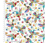 Craft Cotton Company Victoria Louise Mexicana Colibri Fleurs 100 % coton Impression numérique Idéal pour travaux manuels, présentoirs, décoration de table, couture Vendu au mètre Prédécoupé