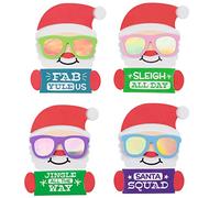 Craft County Kit de bricolage cool Père Noël - Lunettes de soleil - 4 couleurs (vert, bleu, rose, violet)