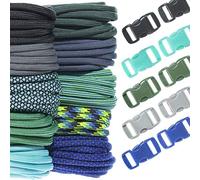 Craft County Kit de bricolage en paracorde de 550 mètres de paracorde et boucles de 21,5 cm pour loisirs créatifs, bracelets, porte-clés, cordons