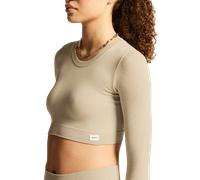 Craft Craft Collective Rib Cropped T-Shirt Women Tee-shirt à manches longues M-L Marron