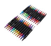 Craft Glitter Marker Stylos à Double Pointe - 24 Nuances Vives pour des œuvres D'art Accrocheuses - Pointe de Pinceau Flexible pour des Traits Délicats - Idéal pour les Artistes et les
