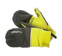 CRAFT Hybrid Weather Gants de Running Chauds Mixte Adulte, Flumino/Noir, FR : M (Taille Fabricant : 09 M)