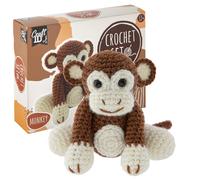 Craft ID Affen-haakset, Amigurumi-set, haakpakket, haaknaaldenset voor kinderen