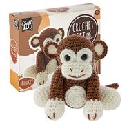 Craft ID Kit de Crochet pour Débutants Coffret Amigurumi | Singe | Pack d'Aiguilles de Tricot à Crocheter pour Enfants et Adultes | Tricoter des Peluches
