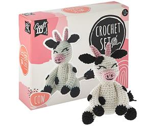 Craft ID Kit de Crochet pour Débutants Coffret Amigurumi | Vache | Pack d'Aiguilles de Tricot à Crocheter pour Enfants et Adultes | Tricoter des Peluches