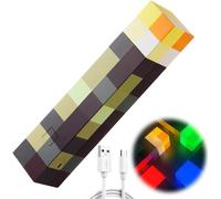 Craft Lampe Torche, Torche 4 Couleurs, Lampe Murale En Forme De Torche 28cm, Lampe De Nuit Rechargeable, Mine-Craft Éclairage Mural Cadeau Pour Enfants, Pour Costume, Cosplay, Salon, Salle De Jeu