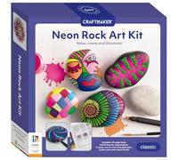 Craft Maker Kit d'art rupestre néon - Peinture rupestre à faire soi-même pour enfants - Peintures néon et pinceaux inclus - Projets faciles à suivre - Arts créatifs et travaux manuels