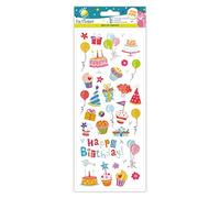 Craft Planet Fun Stickers Autocollants "Anniversaire Glitzy" CPT 805267 Multicolore Taille unique