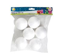 Craft Planet Lot de 6 Boules de polystyrène Blanches de 6 cm, Formes pour Loisirs créatifs, Formes de Base en polystyrène, Base Parfaite, découpage, Peinture, Fabrication de Boules, kit d'art et