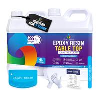 CRAFT RESIN 4 L Epoxy Resine pour Plateaux de Table - Transparente & Haute Brillance, Résistante UV, Compatible Alimentaire - Resine Epoxy pour de Bois, Travail, Surfaces, Tables & Revêtements