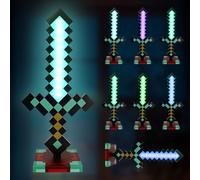 Craft Sabre laser rechargeable pour enfants, 7 couleurs, avec base amovible, lumières LED 2 en 1, pour enfants, cadeaux, cosplay, chambre et décoration de fête