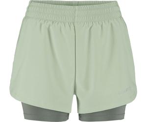 Craft - Short de running avec cuissard intégré - Adv Essence 2-In-1 Shorts 2 W Glacial pour Femme - Taille L - Vert Vert L