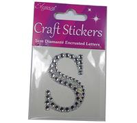 Craft Stickers Autocollant à strass 5 cm Motif lettre et chiffre, s, 5 cm