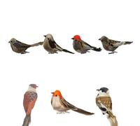Craft Style Lot de 7 oiseaux artificiels avec plumes colorées pour sapin de Noël ou jardin