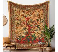 Craft Trade Jaune Arbre Tapisserie Indien Tissu Mural Tapestry Tenture Murale Tapisseries Bohème pour Décor Maison Salon et de la Chambre à Coucher- 137 x 213 cm