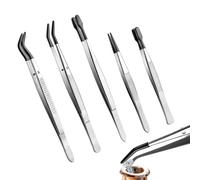 Craft Tweezers, Sewing Tool Multipurpose, Stainless Steel Straight Tweezers with Precision Tip, Fine Grip and Control for Jewelry Making, Electronics, Home Use, Silver