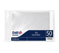 Craft UK 335 C6 Poly Sacs, Transparent, Paquet de 50 11,9 x 18,6 x 0,1 cm