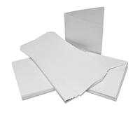 Craft UK W103 Lot de 50 cartes et enveloppes en lin 15,2 x 15,2 cm Blanc