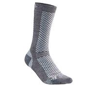 Craft Warm Chaussettes mi-Hautes de Running Pack de 2 Mixte Adulte, Granite/Platine, FR : L (Taille Fabricant : 43-45)