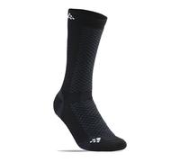 Craft Warm Chaussettes mi-Hautes de Running Pack de 2 Mixte Adulte, Noir/Blanc, FR : XL (Taille Fabricant : 46-48)