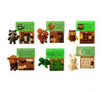 Craft Your Own Kit de décorations de Noël en acrylique avec lapin, tortue, raton laveur, écureuil, hibou pour s'amuser en famille et pour une décoration de vacances unique (6 pièces)