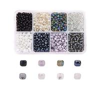 Craftdady 1900 pièces 6/0 Perles en verre artisanales 4 mm, perles rondes minuscules séparées, couleurs mélangées pour la fabrication de bijoux
