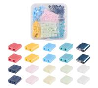 Craftdady 500 pièces Perles de Rocaille en Verre 2 Trous Perles Plates Carrées Opaques Perles Connecteurs à Double Trou pour la Fabrication de Bracelets en Bijouterie Multi-Brin