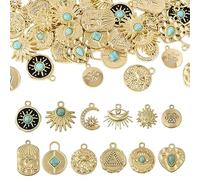 Craftdady Breloque en métal plaqué or pour la fabrication de bijoux, Strass