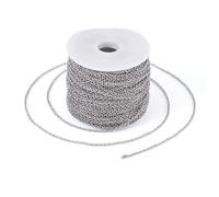 Craftdady Chaîne à maillons ovales plats en acier inoxydable avec bobine soudée 2,4 x 1,5 x 0,4 mm pour fabrication de bijoux
