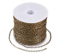Craftdady Chaîne de collier rétro en bronze de 10 m pour fabrication de bijoux, bracelets, colliers, bronze antique
