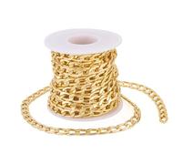 Craftdady Chaîne d'extension torsadée non soudée en aluminium doré 5 m pour fabrication de bijoux