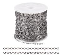 Craftdady Chaîne torsadée pour fabrication de bijoux, bracelets, colliers - Noir - 2,5 x 2 mm - 10 m