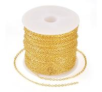 Craftdady Chaînes plaquées or de 10 m pour la fabrication de bijoux, chaînes torsadées de 2,5 x 2 mm pour la fabrication de bijoux, bracelets, colliers