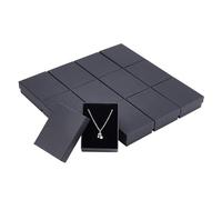 Craftdady Coffret cadeau noir - Boîte cadeau rectangulaire en carton (lot de 12) avec boîtes de rangement en éponge pour bagues, bracelets, boucles d'oreilles et colliers