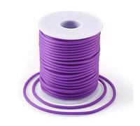 Craftdady Cordon en Tube Creux de 25m en PVC en Caoutchouc Enroulé pour Collier en Fil de Mémoire, Bracelet, Tricot, Mauve