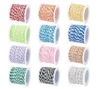 Craftdady Cordon tressé en coton bicolore de 120 m de long - 1,5 mm - Pour emballage de cadeaux, bricolage, bracelet, collier, travaux manuels, décoration d'intérieur