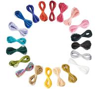 Craftdady Ensemble de fil polyester fin 1,5 mm 200 m pour nœuds chinois - 20 paquets de cordon polyester torsadé rond pour la fabrication de bracelets, colliers DIY et autres loisirs créatifs