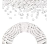 Craftdady Heishi Lot de 3 800 perles d'espacement rondes et plates en argile polymère pour fabrication de bijoux Style bohème Blanc 4 mm