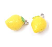 Craftdady Lot de 10 breloques en résine en forme de citron - Pour boucles d'oreilles, bracelets, colliers, porte-clés, bijoux