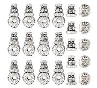 Craftdady Lot de 10 perles Tibentan Guru 3 trous percées en T Argent antique pour chapelet collier bracelet prière bouddhiste