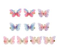Craftdady Lot de 10 pinces à cheveux papillon mignonnes en métal 3D en forme de papillon coloré - Accessoires de coiffure pour femme - 33 x 47 x 13 mm