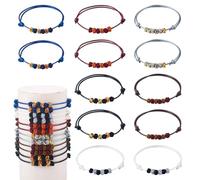 Craftdady Lot de 12 bracelets réglables en polyester tressé pour loisirs créatifs, bracelets d'amitié, bracelets de cheville, fabrication de bijoux