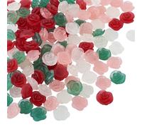 Craftdady Lot de 120 cabochons en résine givrée 3D à dos plat non percés pour la fabrication de bijoux, les cheveux, les coques de téléphone, le scrapbooking - 16 x 15,5 mm